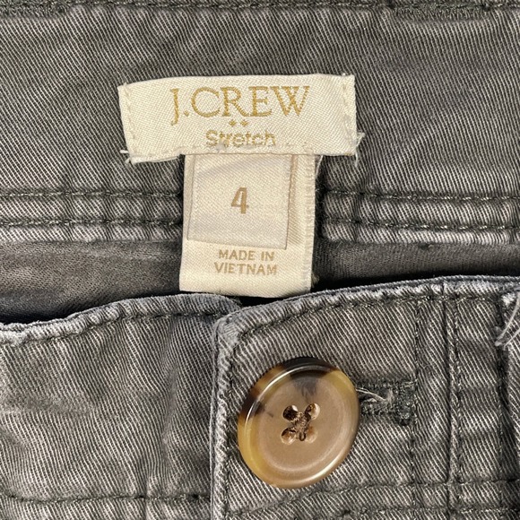 J CREW Womens Gray Stretch Flat Front Straight Leg Utility Pants Pockets Size 4 - Picture 8 of 12